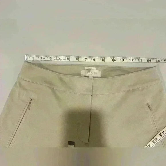 Talbots Tan Curvy Ankle Pant Size 6 Side Zipper Pockets - Picture 4 of 6